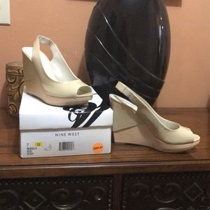 Nine West Ivory Patent Leather Wedges
